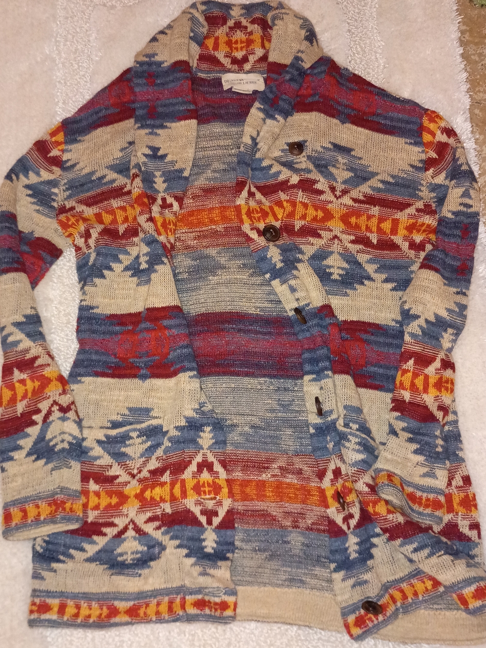 Denim & Supply Ralph Lauren Multicolor Aztec Shawl Cardigan